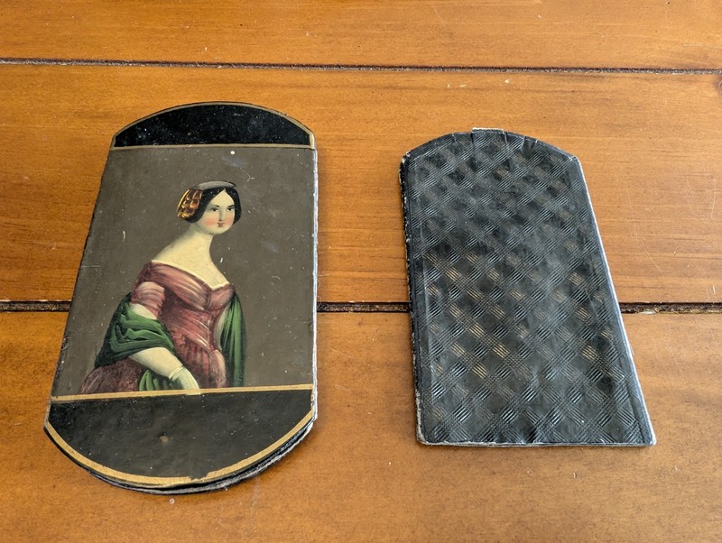 Black Laquered Leather Cigar Case With Portrait