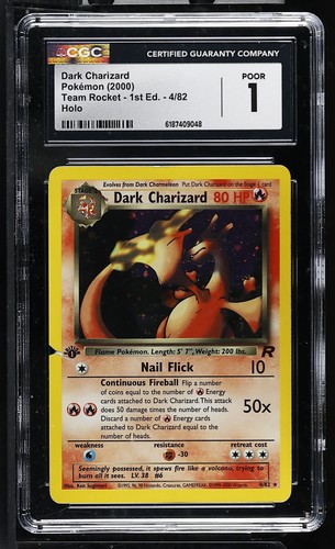 Dark Charizard (1st Edition) graded CGC 1 for sale on eBay