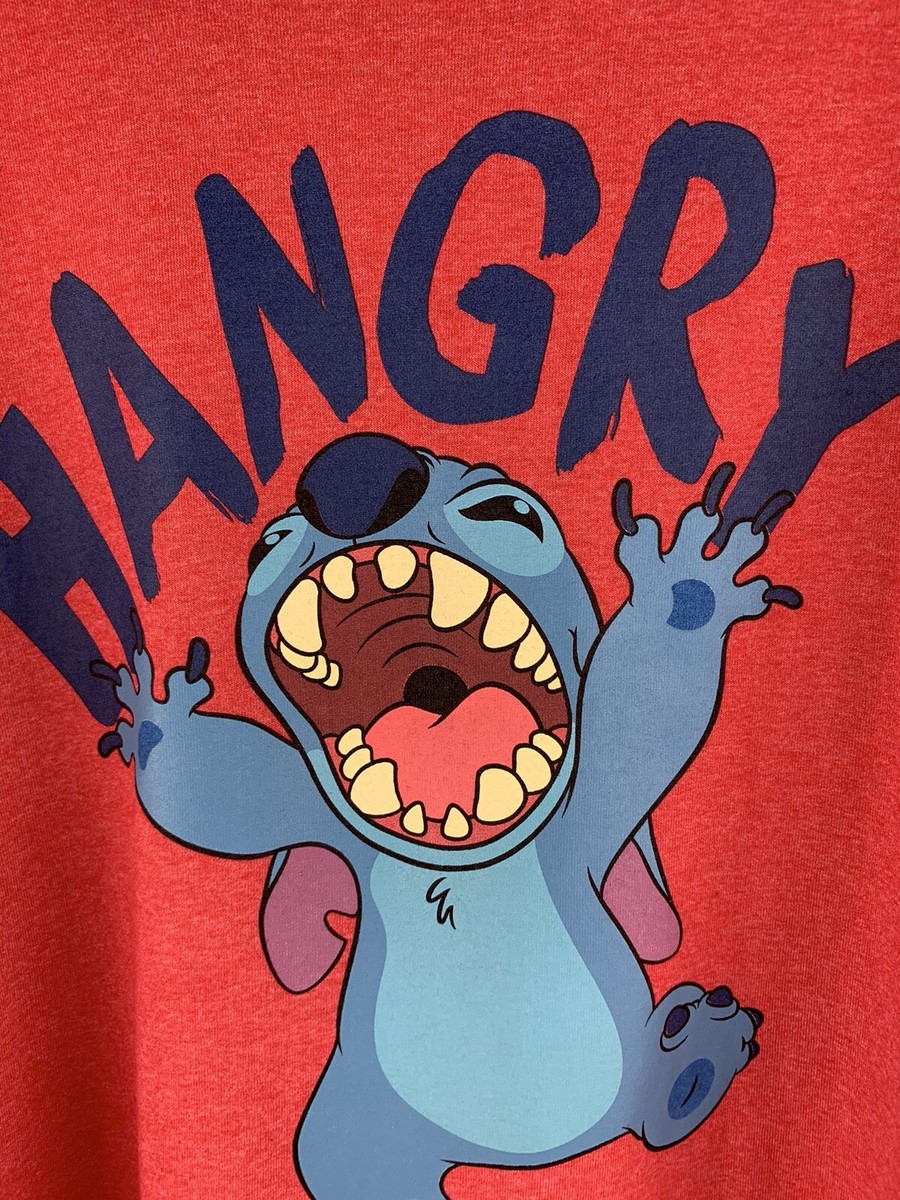 Camiseta Disney Lilo Y Stitch 'Hangry' - Algodón 100%, Corte Estándar, Manga Corta, Color Negro