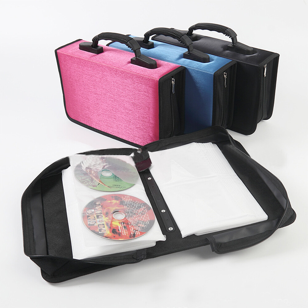 128 Disc DVD CD Storage Bags Zipper Album Case Wallet Carrying Holder ...