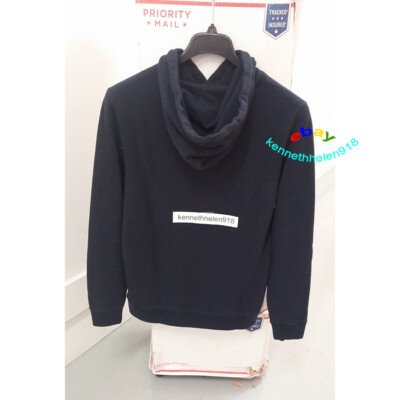 ABERCROMBIE & FITCH GRAPHIC LOGO HOODIE SWEATSHIRT NAVY BLUE