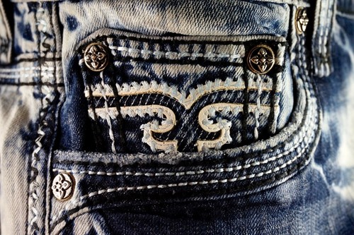 $220 Mens Rock Revival Jeans "Holman" Acid Wash Leather Inserts Shorts 38 - Picture 11 of 12