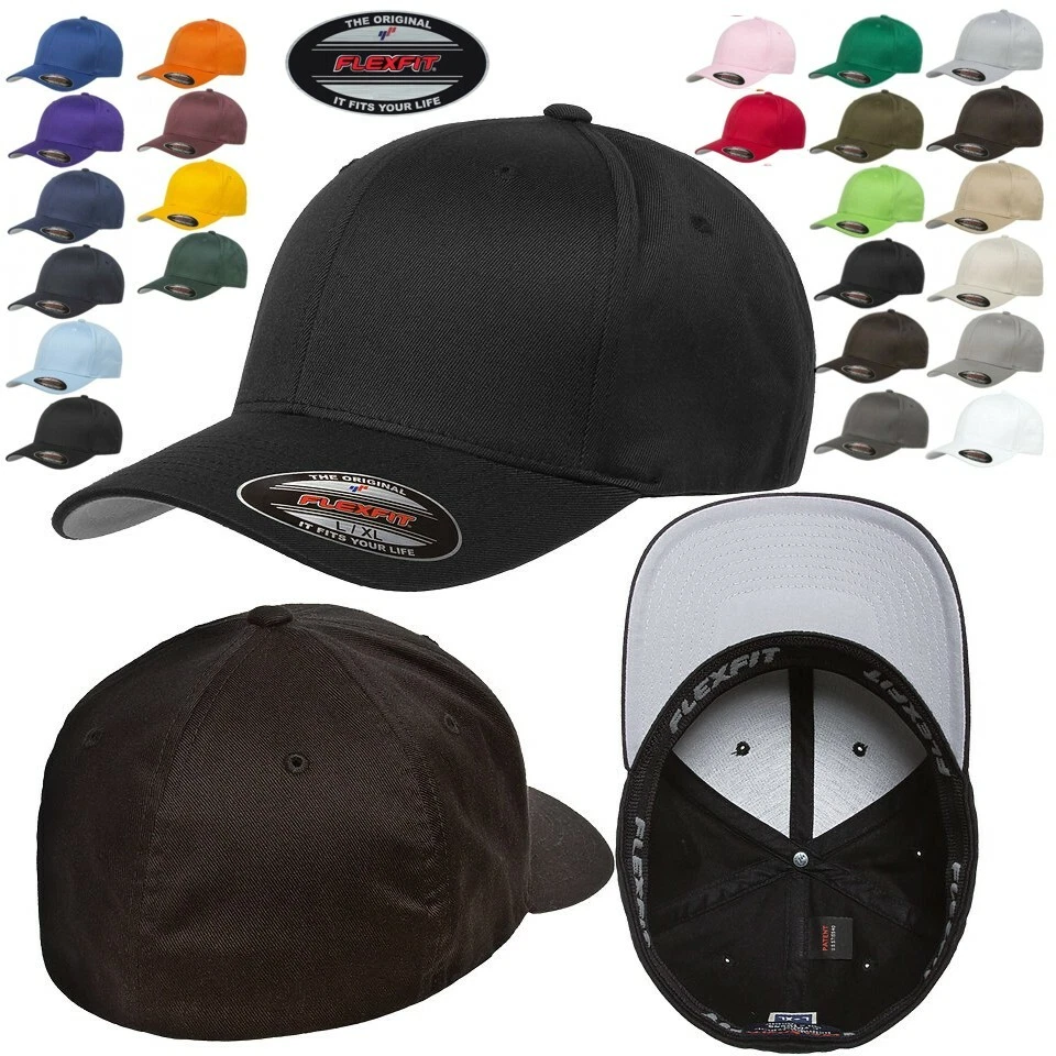 FLEXFIT Classic ORIGINAL 6-Panel Fitted Baseball Cap HAT S/M & L/XL All  Colors!