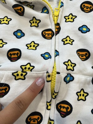Bape Yellow Milo Kids Full Zip Hoodie S authentic bathing ape 3T