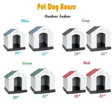 28"/32"H Dog House Pet Shelter Waterproof Plastic Dog house w/Air Vents Outdoor