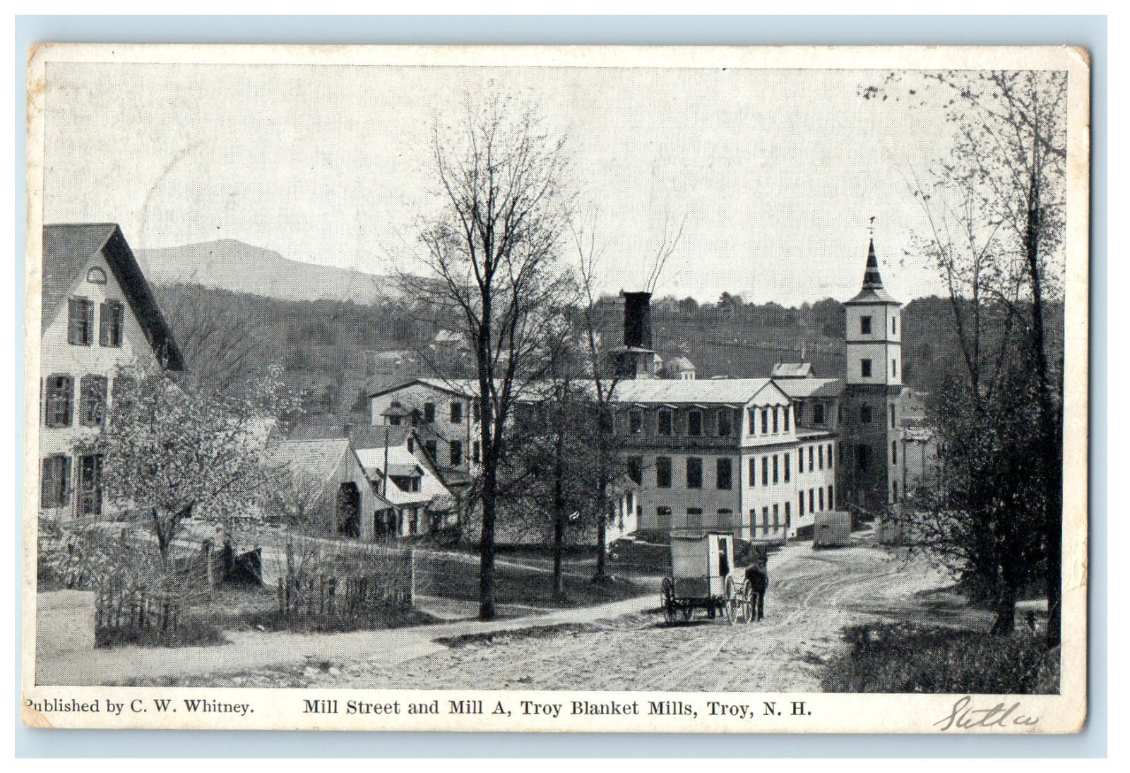 1907 Mill Street and Mill A, Troy Blanket Mills, Troy New Hampshire NH Postcard eBay