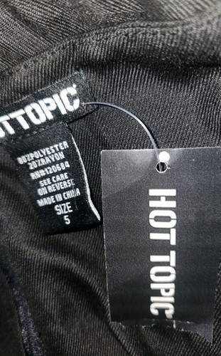 NWT Hot Topic 5 5x Black Midi Skirtall Overall Dress Plus Size Goth Vamp - Picture 5 of 21
