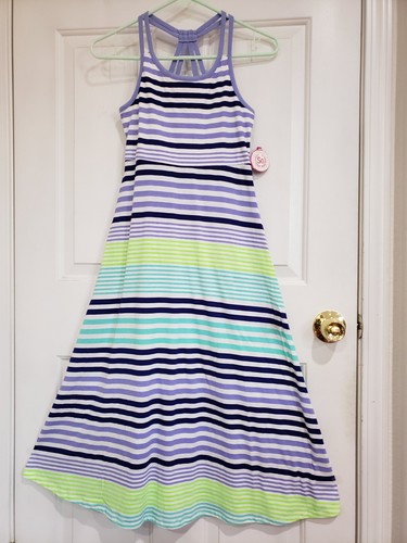 SO Strappy Racerback Maxi Dress Girls Multicolor Neon Stripe Butterfly YOU PICK! - Picture 16 of 19