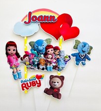 Personalized Rainbow Ruby Themed Cake Topper