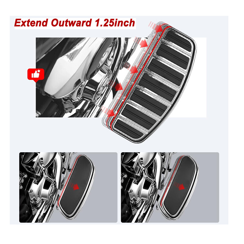 1.25inch Driver Floorboard Extensions Spacer Extenders Kit For Harley Touring FL