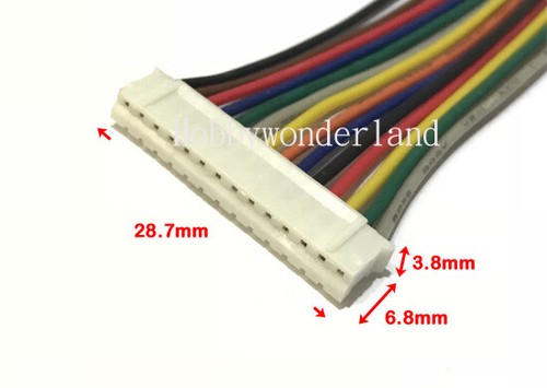 JST-PH 2.0mm 14-Pin double female connector extension reversed 14cm wire PCB x 2 - Picture 3 of 4