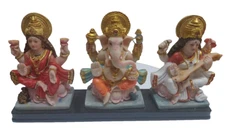 Indian Traditional Laxmi Ganesh Saraswati Hinduism Home Decor Set of 3 ( 5x10)