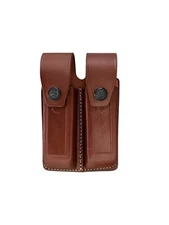 K009-BR Leather Double Magazine Pouch with Retention Flap Beretta 92 Handmade!