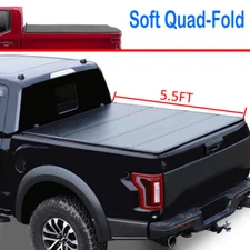 5.5FT Soft Tonneau Cover 4-Fold For 09-14 F150 Extra Truck Bed Cover