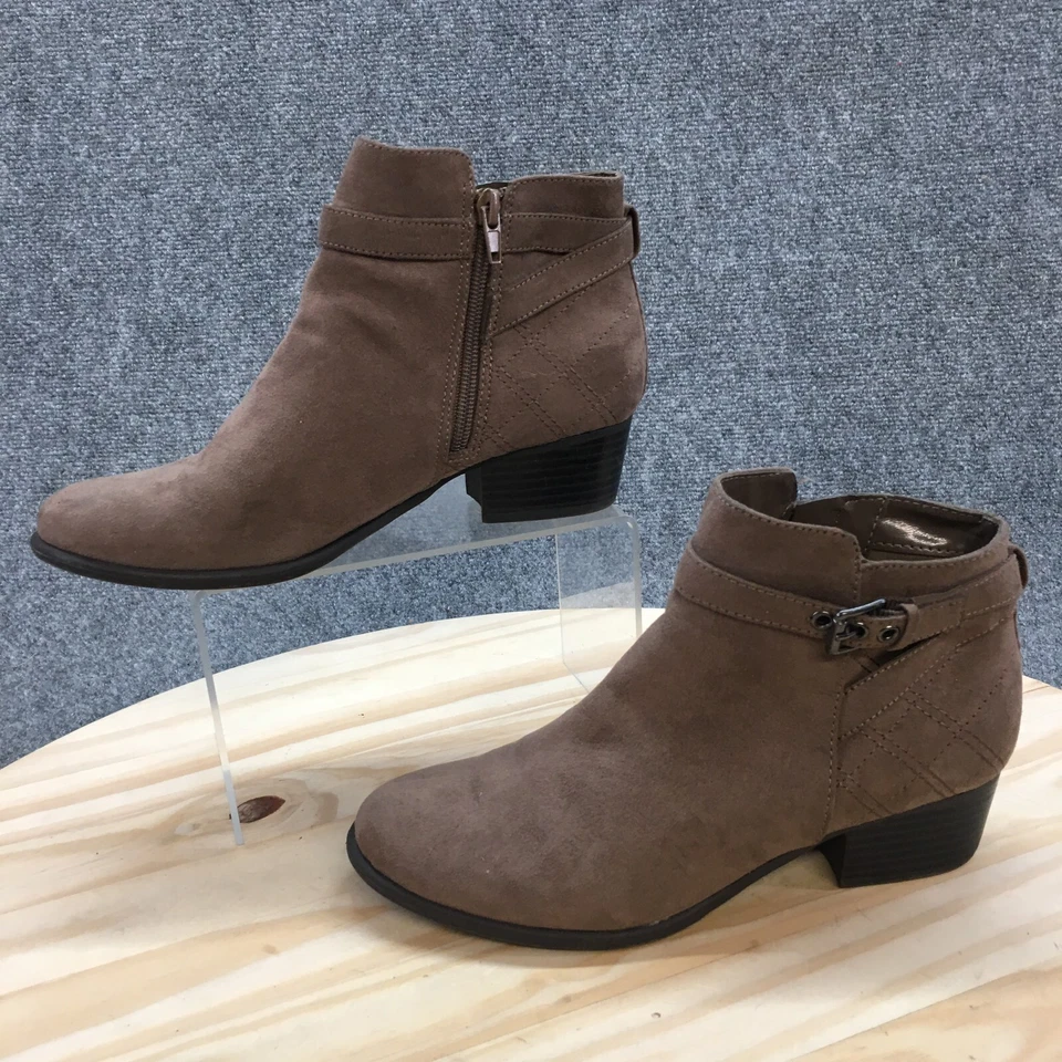 Unisa Botines Mujer 7.5M Marrón Helen Punta Redonda Informal Cómodo Cuero Foto 2 de 4