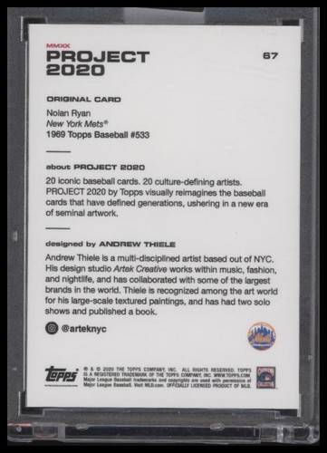 2020 Topps Project 2020 #67 Nolan Ryan - Picture 2 of 2