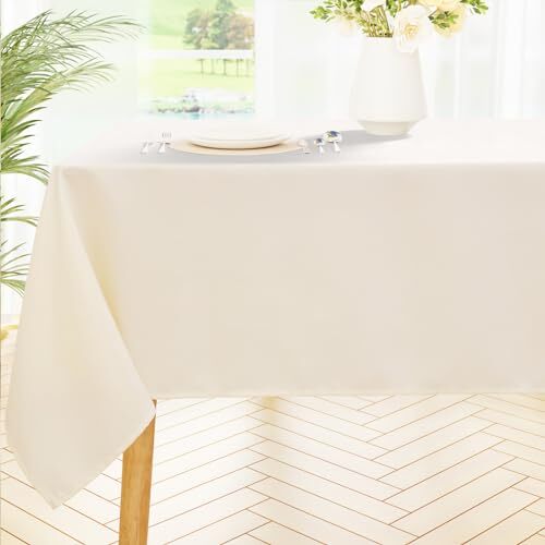 Rectangle Table Cloth, Waterproof Anti-Scratch Polyester 60" x 120" Beige - Afbeelding 1 van 6