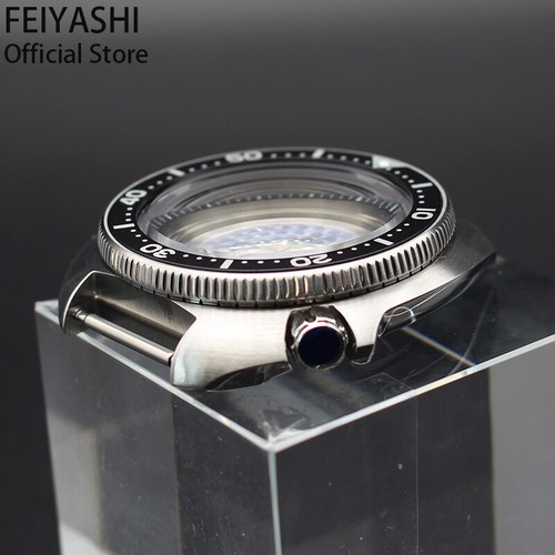 44mm Seiko 6105 Watch Case+AR Layer Sapphire Glass For Seiko Nh35 NH36 Movement - Picture 4 of 9