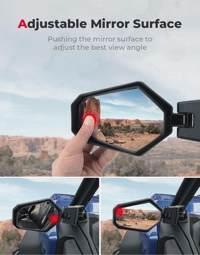 KEMIMOTO UTV Side and Center Mirror For Can Am Maverick Trail Sport MAX 2017-23 - Picture 2 of 9