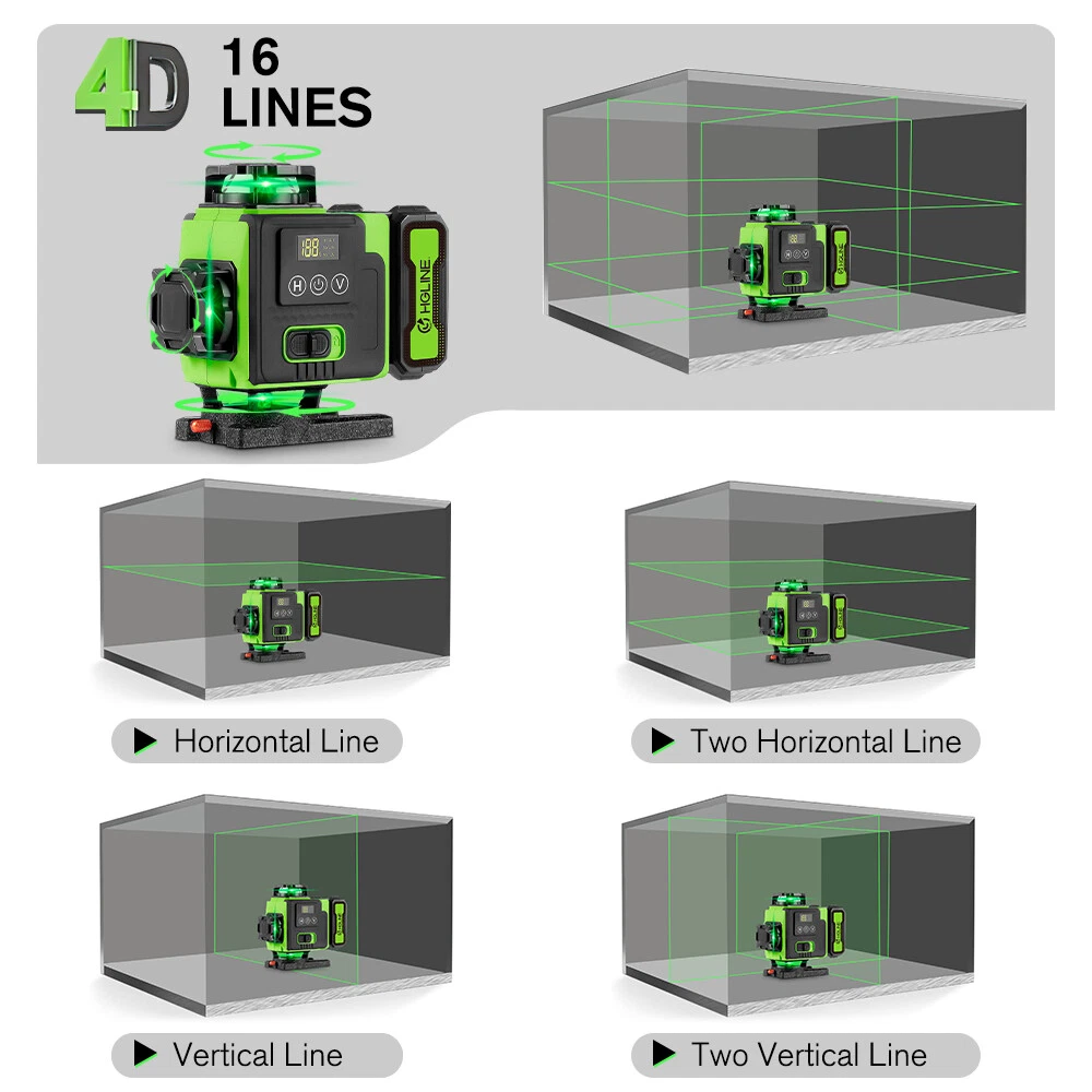 Laser Level Self Leveling with Tripod 4x360° Cross Line Laser for Construction