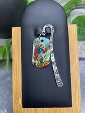 3" Handmade Silver-tone Metal Hook Bookmark With 1.5 Acrylic TagPendant 74