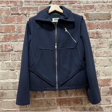 Mm6 Maison Martin Margiela Navy Wool Zip Jacket Size 40