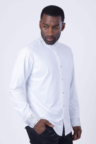 Barabas Men's Turtleneck Rhinestones Collar Long Sleeve Shirts 4BR411 - Picture 37 of 37