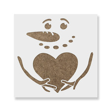 Snowman With Heart Stencil - Durable  Reusable Mylar Stencils