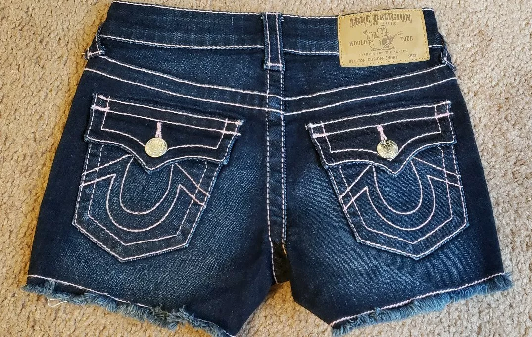 NWOT True Religion Girls Pink Stitched Shorts Size 6