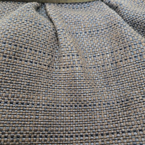 Fossil Brown Woven Raffia MCM Fabric Print Magnetic Snap Wood Handle Handbag Vtg - Picture 12 of 12