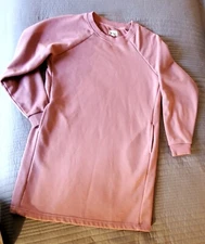 Pact Courtside Dress Sweatshirt Pink Organic Cotton Fleece Lined Size L Womens