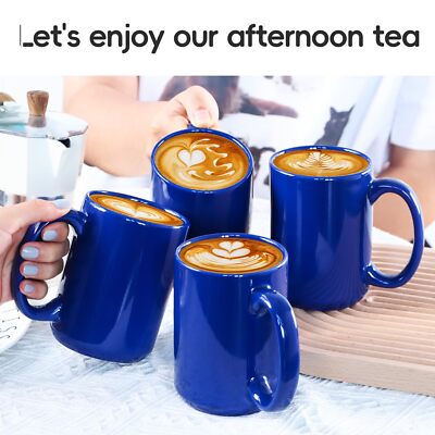 16 OZ Porcelain Coffee Mugs Classic Blank Ceramic Cup with Large Handle for  T... | eBay