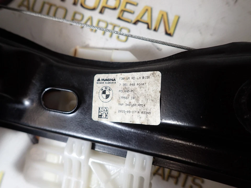 2012-2018 BMW F30 340i Rear Left Window Regulator w/ Motor 7351049 OEM - Изображение 3 из 3