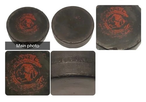 DALLAS BLACKHAWKS VINTAGE OFFICIAL HOCKEY PUCK MADE IN CANADA 🇨🇦 WELL USED - Picture 5 of 7