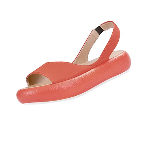 Mujeres Zapatillas Banda Elástica Sandalias Zapatos Cuero Sólido Puntera Abierta Verano Informal - Imagen 8 de 23