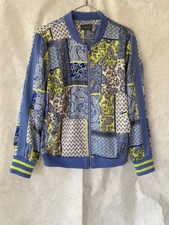 Ruth Langsford Blue Paisley Printed Side Stripe Bomber Jacket Size 10