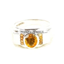 Citrine Oval Cut Gemstone With 925 Sterling Silver Ring For Men's #A977