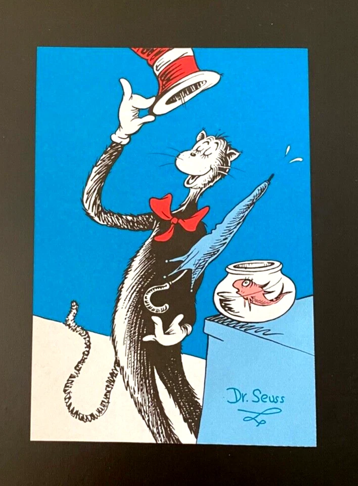 DR. SEUSS + IMPRESIÓN FIRMADA "GATO EN EL SOMBRERO" ENMARCADA + ¡CÓMPRALO AHORA! Foto 2 de 3