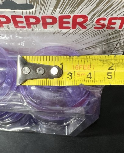 Vtg Beehive Salt & Pepper Shaker Set Purple Plastic 1994 Hartin 2 Pieces NEW - Picture 11 of 11