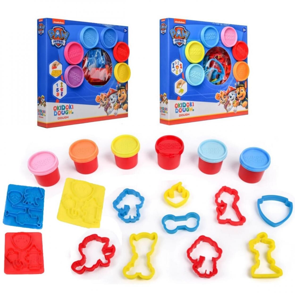 OKIDOKI DOUGH NICKELODEON PAW PATROL SET 6 VASETTI PLASTILINA 2 MODELLI