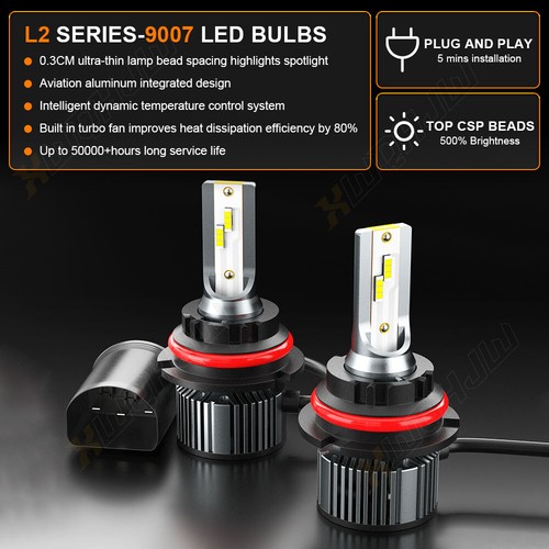 For Hummer H2 2003-2009 - 2X 9007 6000K Front LED Headlight Bulbs Hi/Lo Beam Kit - Picture 2 of 11