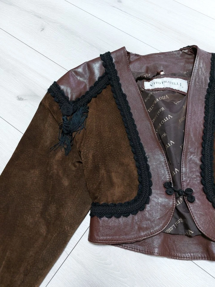 Chaqueta de cuero vintage mujer Vito Fratelli Foto 4 de 4