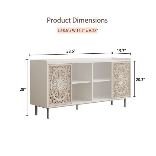 Living Room Furniture Mid Century Modern Tv Stand Kitchen Storage White - Picture 8 of 8