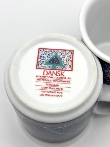 Dansk Winterfest Dinnerware Porcelain Mugs Christmas Holiday Decor Set Of 2 - Picture 8 of 9