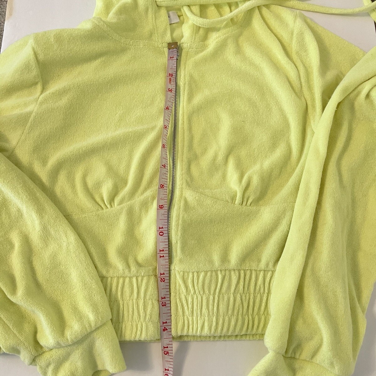 Zenana Women Sweatshirt Cotton Blend Bright Yellow Hood
