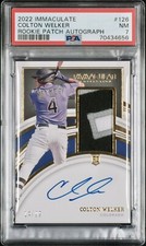 2022 Immaculate Collection Colton Welker /99 Rookie PSA 7 RC Jersey Patch Auto 9