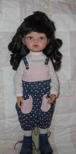 Human Hair 100 Cheveux Doll Wig SIZE 8" DARK BROWN Full Cap Long Curls Bangs