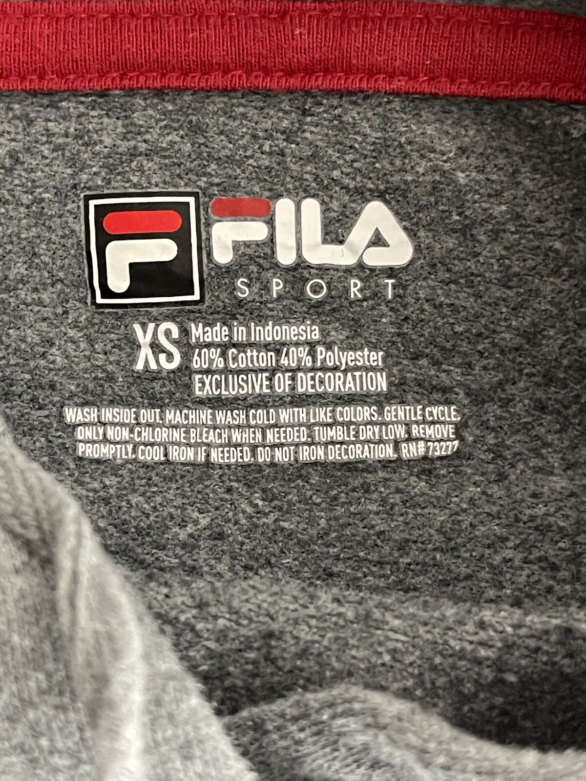 Felpa con cappuccio Fila Sport grigia vintage donna XS