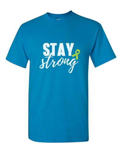 Stay Strong T Shirt Mental Health Anxiety Depression Awareness Lime Ribbon Tee - Picture 14 of 15