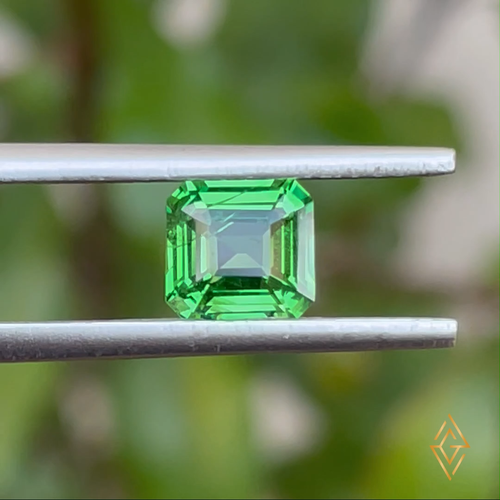 Natural Green Tsavorite 1.03 Cts Asscher Cut Loose Gemstone Special Jewelry Gift - Video 1 of 1